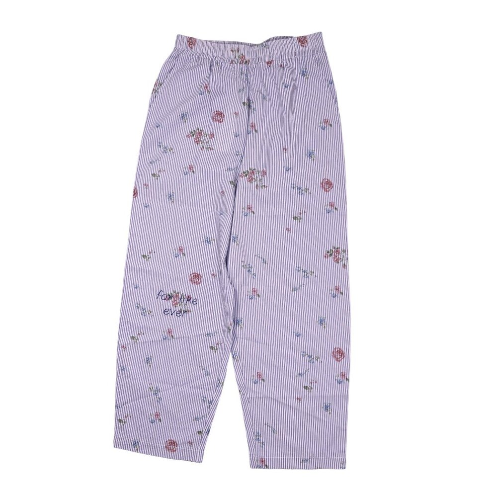 Joshua Sanders x Smiley Seersucker Flower Pants in Blue